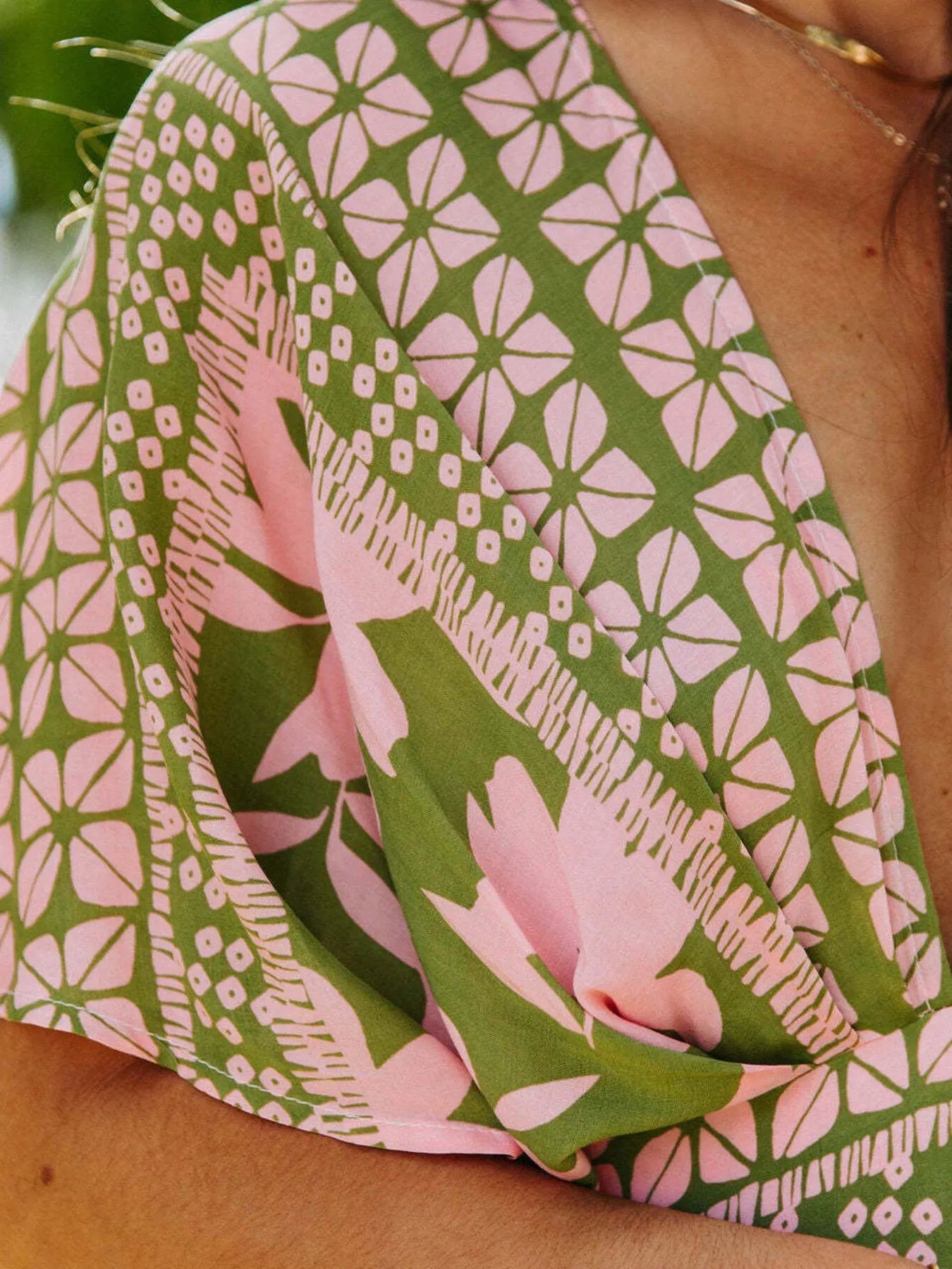 LM | Floral Wrap V-Neck Maxi Dress