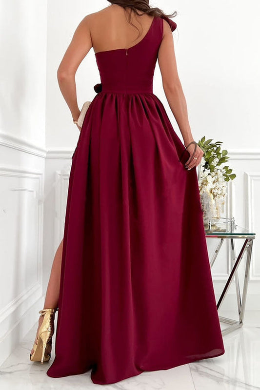 LM | Darling Muse Ruffle One Shoulder Party Maxi Dress