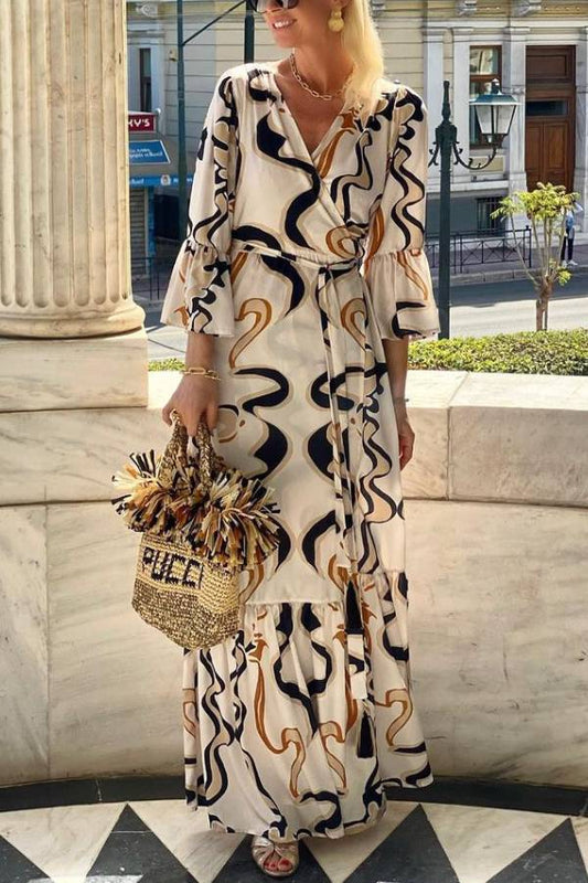 LM | Black and white tie-dye maxi dress