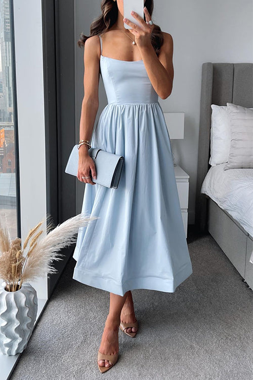 LM | Giselle™ spaghetti strap A-line midi dress