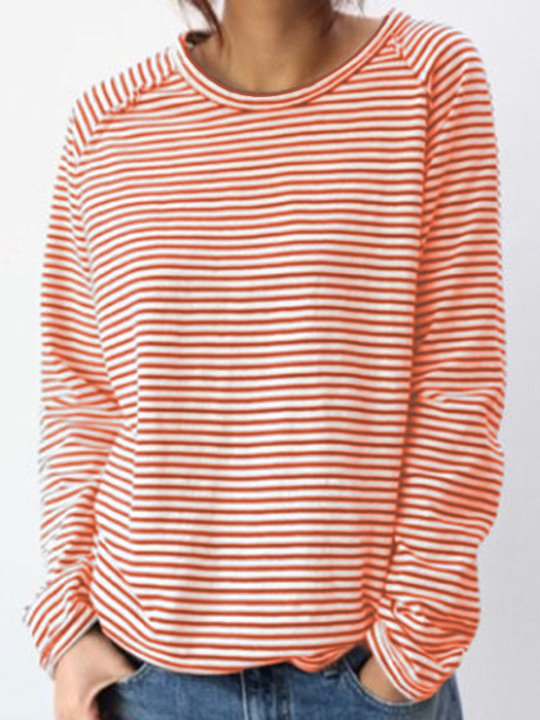 LM Basic long-sleeved blouse in white and black cotton