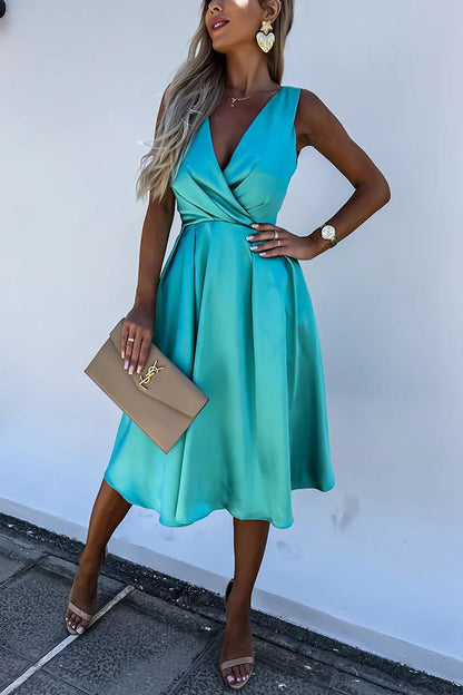 LM | Hold You In My Memory Satin Midi Dress