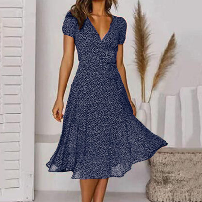 TS | V-neck wrap midi dress
