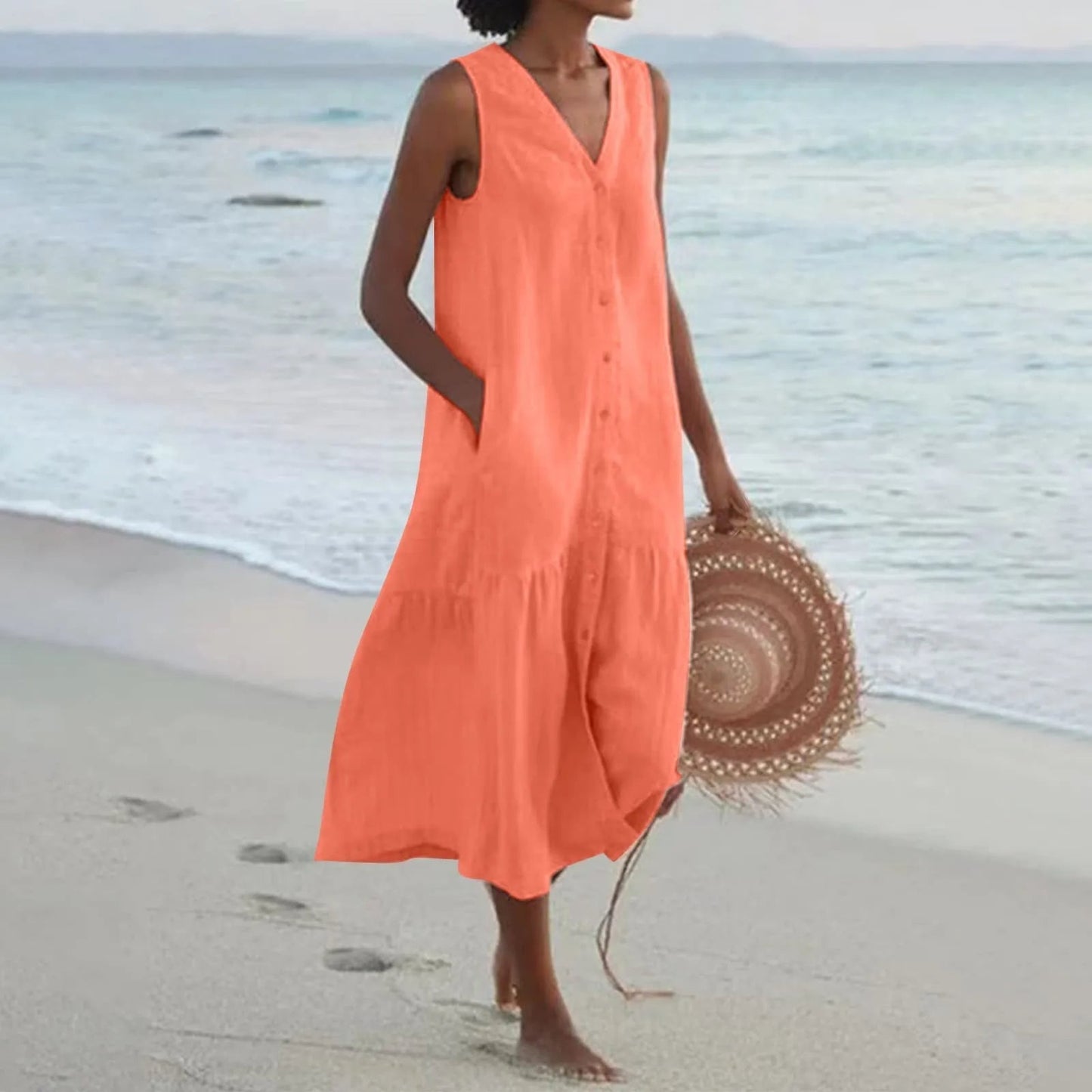 LM | elegant summer midi dress for women