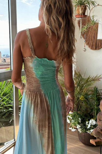 LM | Blue Tie Dye Vacation Maxi Dress