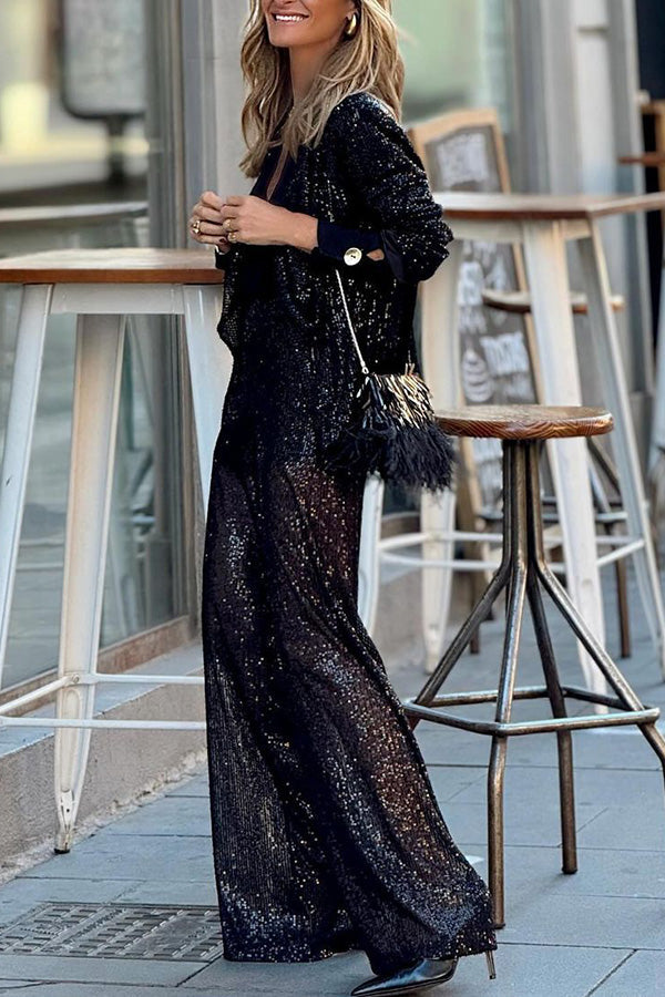 LM | Sequined draped pants