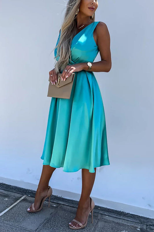 LM | Hold You In My Memory Satin Midi Dress