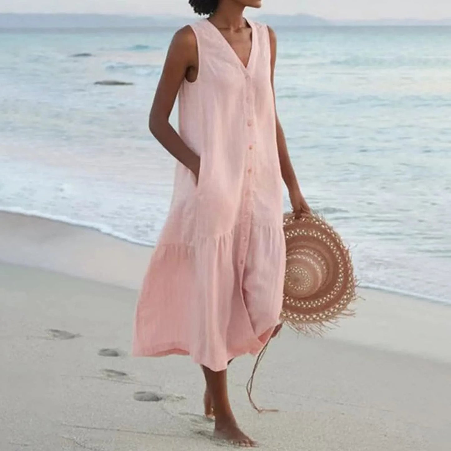 LM | elegant summer midi dress for women