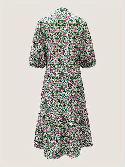 LM | elegant green midi dress for women