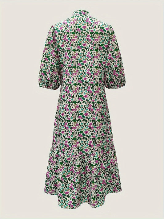 LM | elegant green midi dress for women