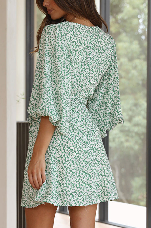 LM | Sage floral mini dress