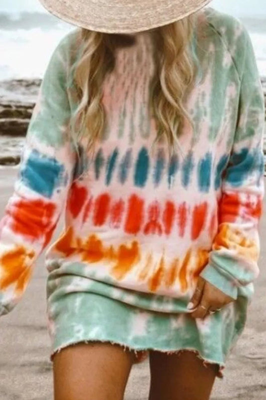 LM | Florcoo Tie-dye Blue Mini Dress(4 colors)