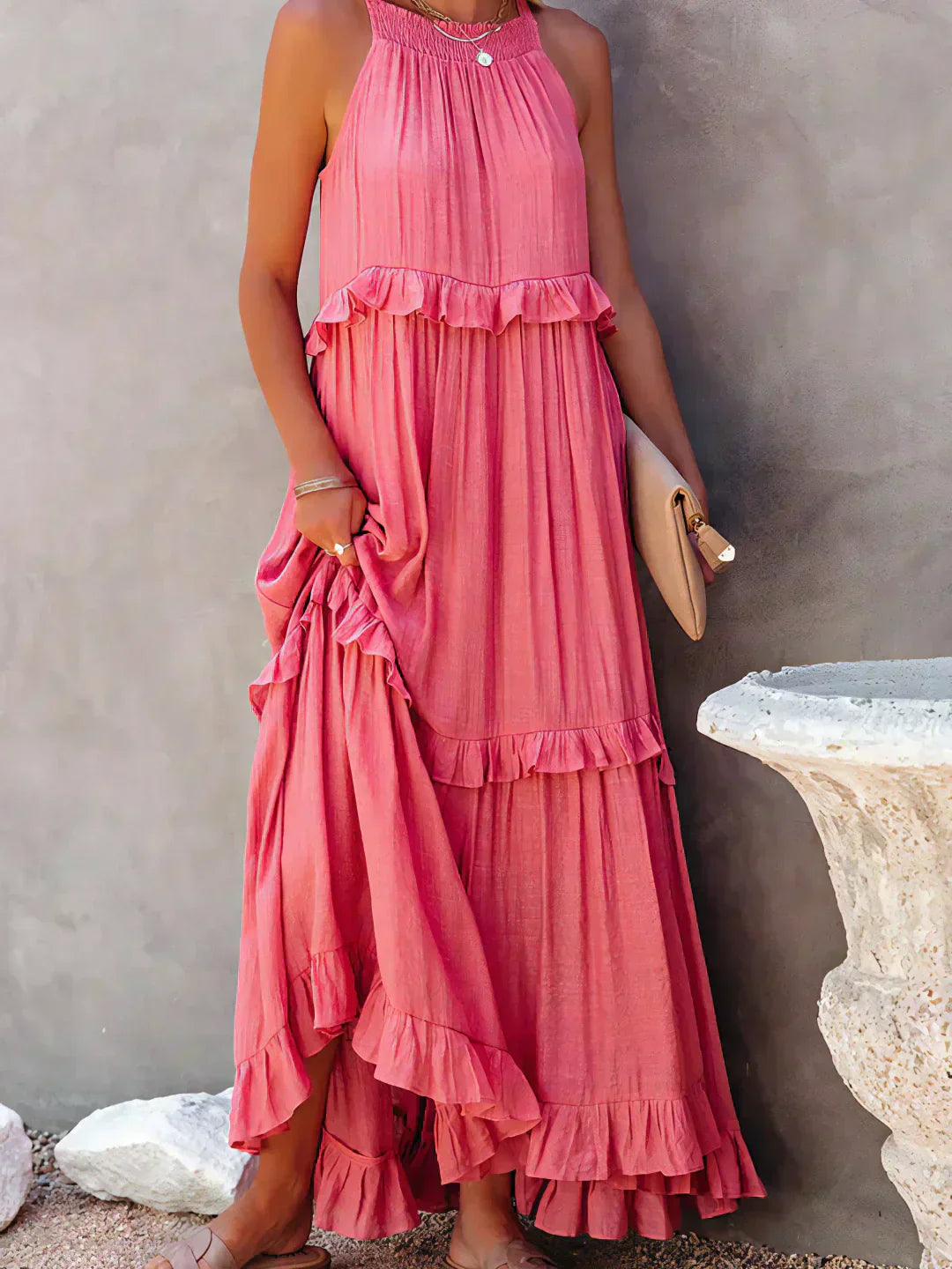 LM | Effortless Ruffle Maxi Dress