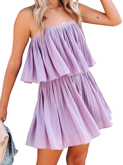 LM | Ruched spaghetti strap romper