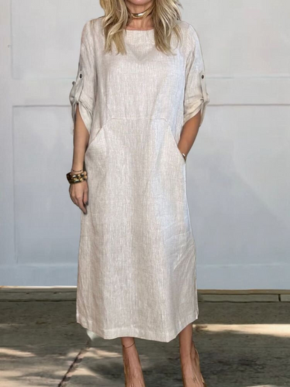 LM | Elegant pocket midi dress