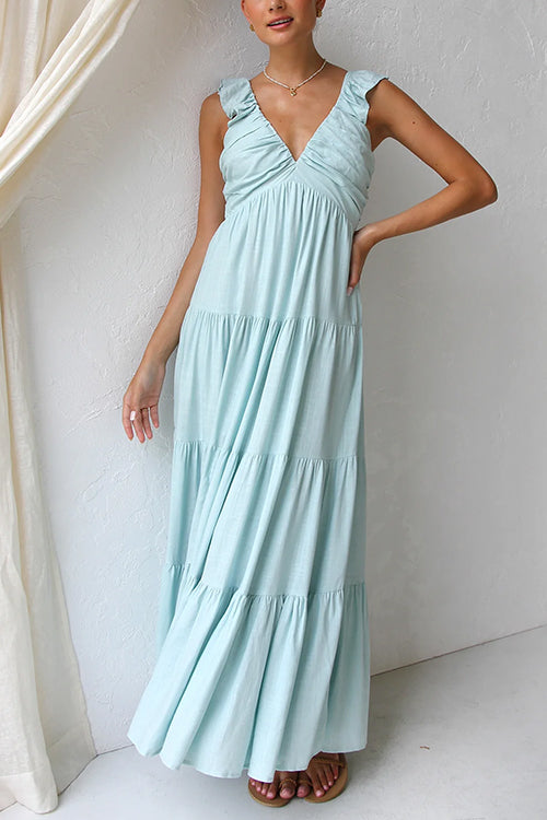 LM | Linen sleeveless maxi dress