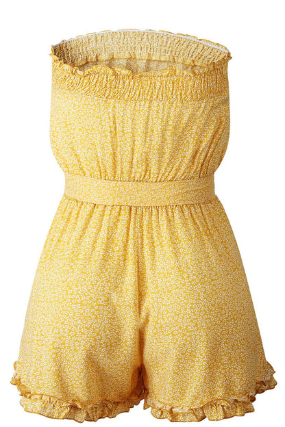 LM | Smocked strapless floral romper