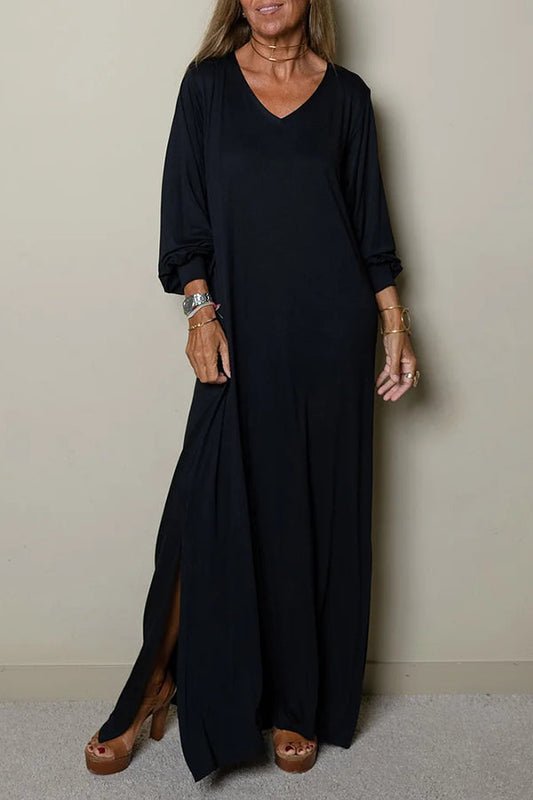 LM | Ladies Casual maxi dress with V-neckline