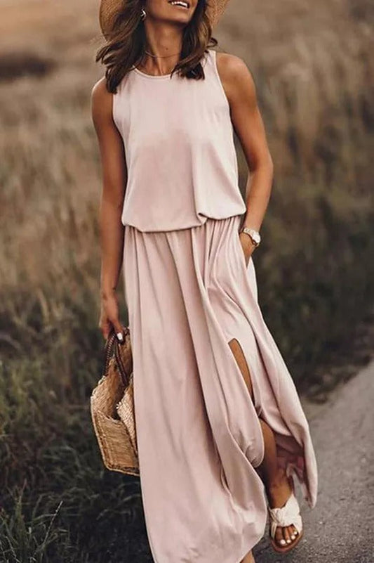 LM | Giselle Loose-fitting maxi dress with slit