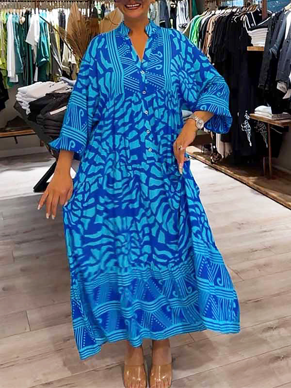LM | Effortless midi dress with V-neckline