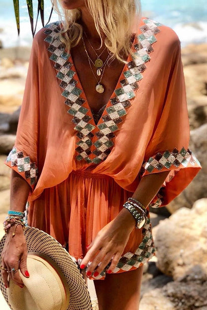 LM | Feel That Sun Embroidered kimono romper