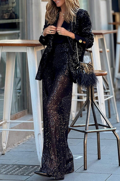 LM | Sequined draped pants