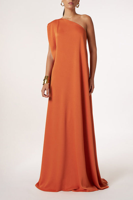 LM | Timeless charm One-shoulder A-line elegant maxi dress