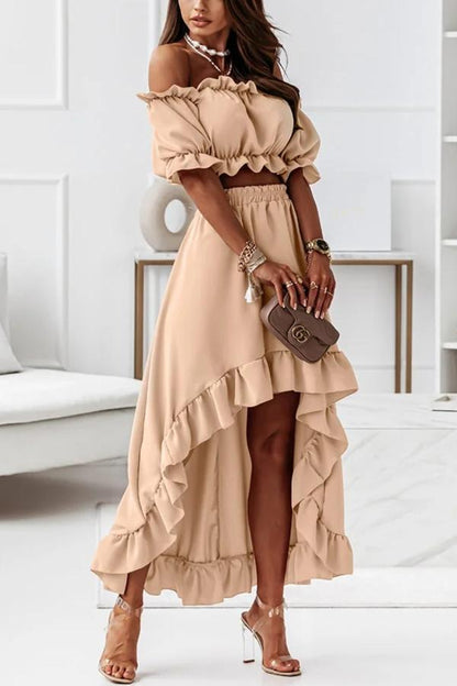 LM | Off-the-shoulder midi dress suit