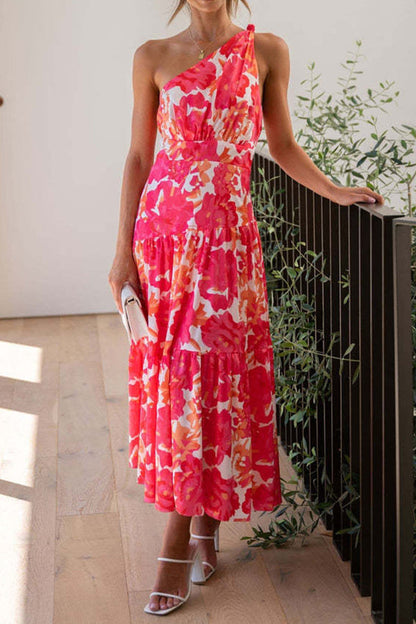 LM | Mid-length, off-the-shoulder, sleeveless midi dress