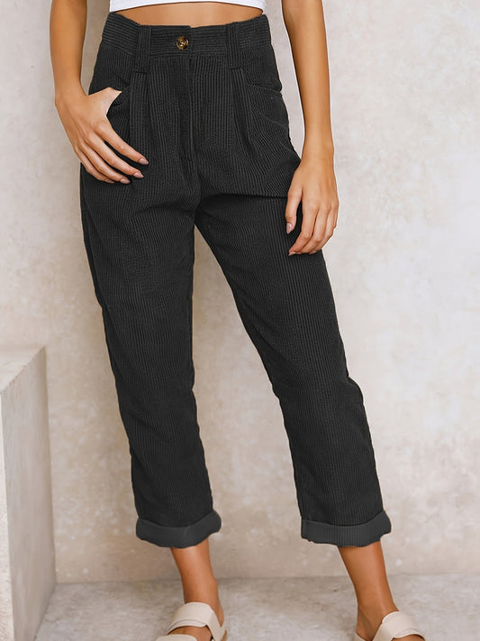 LM | Corduroy pants with straight leg for women