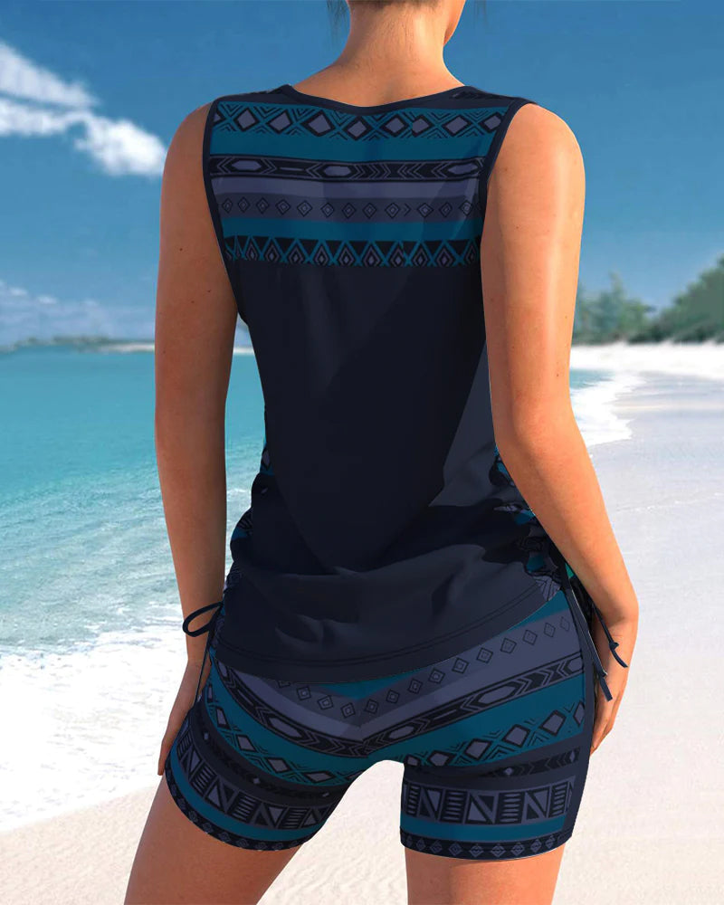 LM | Tankini set with geometric pattern
