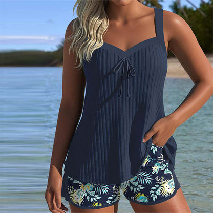 LM | Tankini Striped two-piece swim shorts