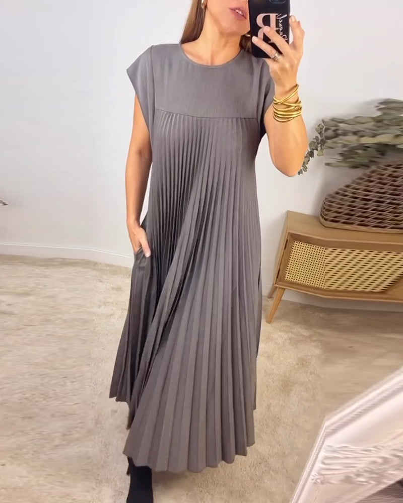 LM | Elegant pleated maxi dress