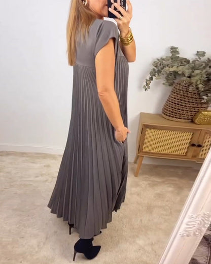 LM | Elegant pleated maxi dress