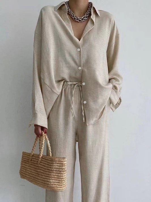 LM | blouse and wide-leg pants