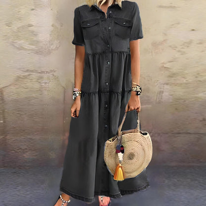 LM | Maxi dress with button placket