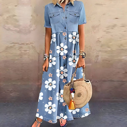 LM | Maxi dress with button placket
