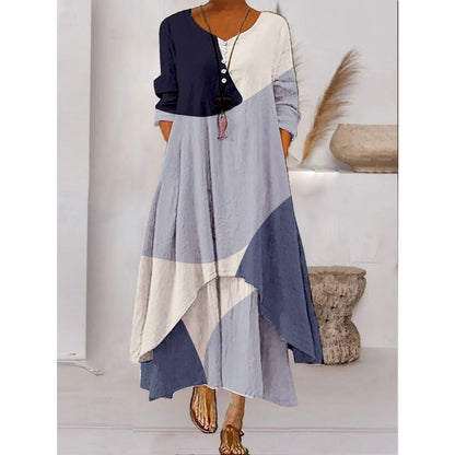 TS | Long sleeve maxi dress - button neckline