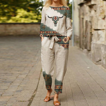 LM | Stylish set with ethnic print