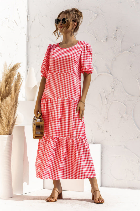 LM | Gingham midi dress for every day