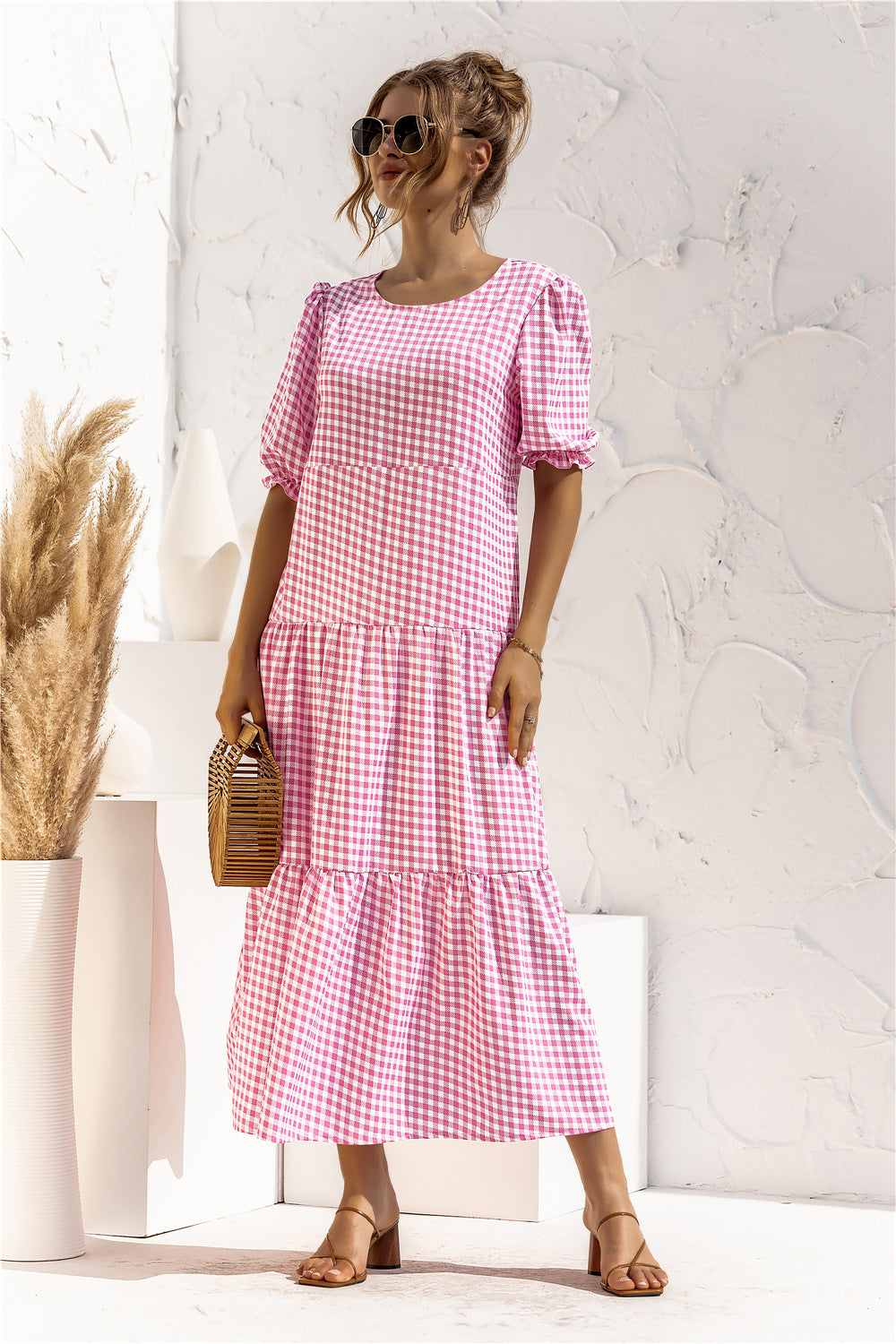 LM | Gingham midi dress for every day