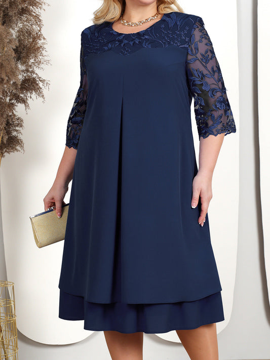 LM | Lace-shoulder cotton midi dress