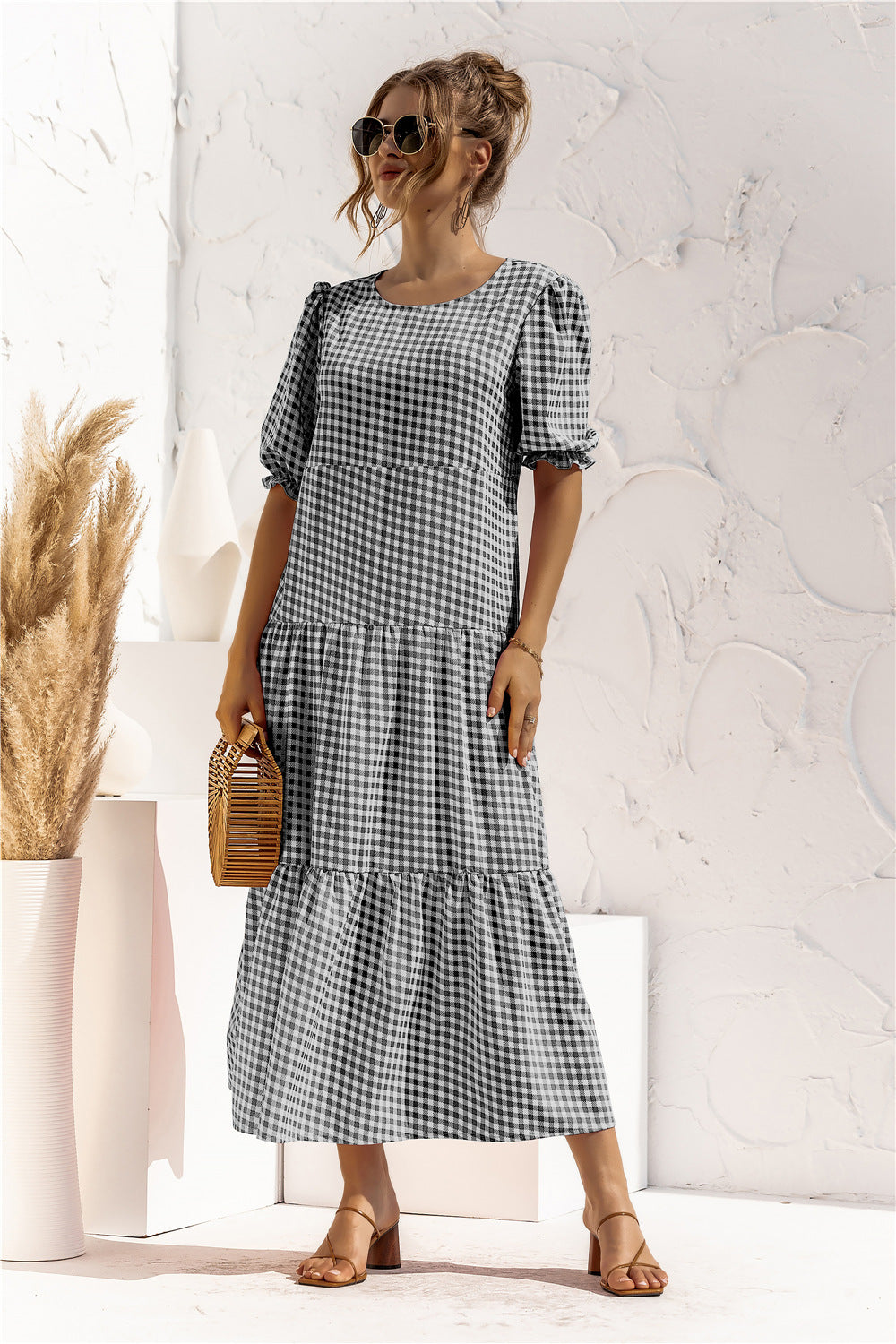 LM | Gingham midi dress for every day