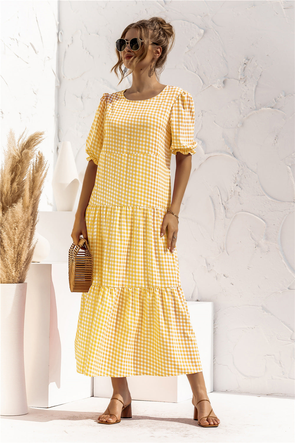 LM | Gingham midi dress for every day