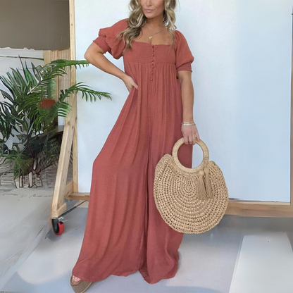 TS | Jumpsuit with square neckline and buttons