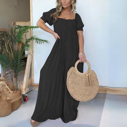 TS | Jumpsuit with square neckline and buttons
