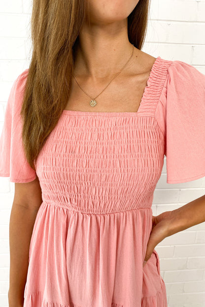 LM | Feminine off-shoulder midi dress