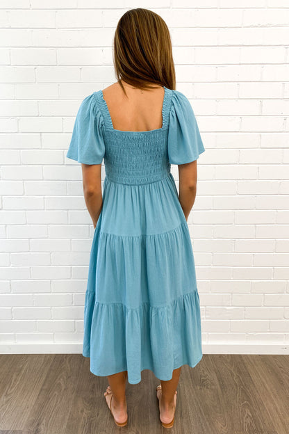 LM | Feminine off-shoulder midi dress