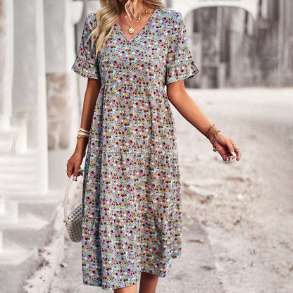 LM | Elegant floral midi dress