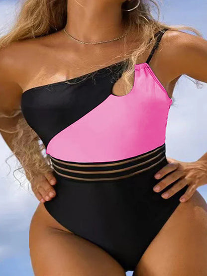LM | Bikini swimsuit for women fabric panel patchwork body